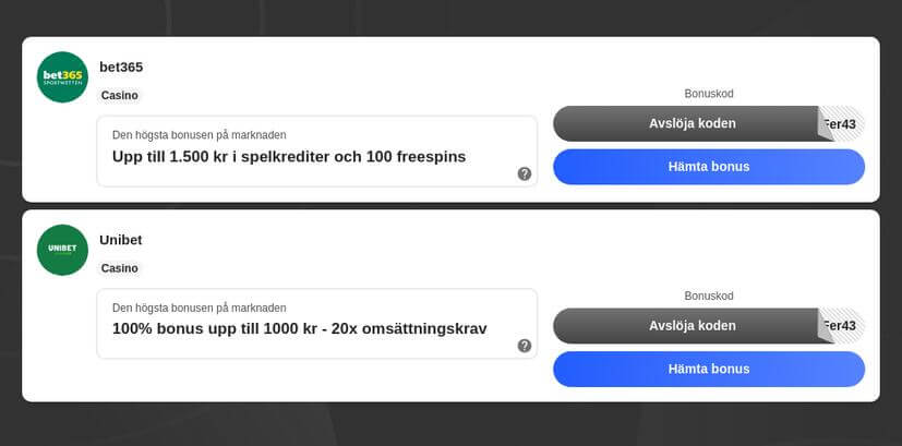 Online casinon som accepterar Swish