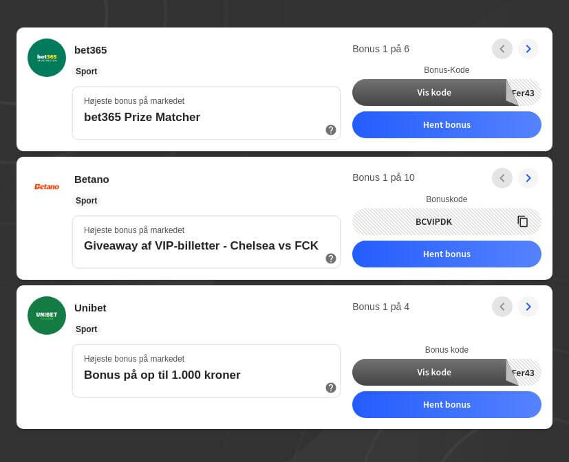 Bedste spillesider med cashback