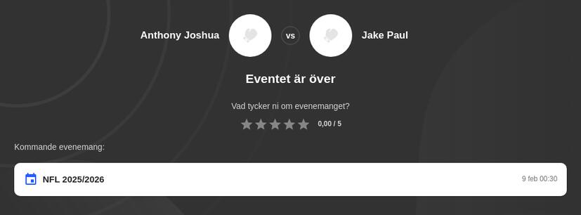 Betta på Paul vs Joshua: bästa speltips