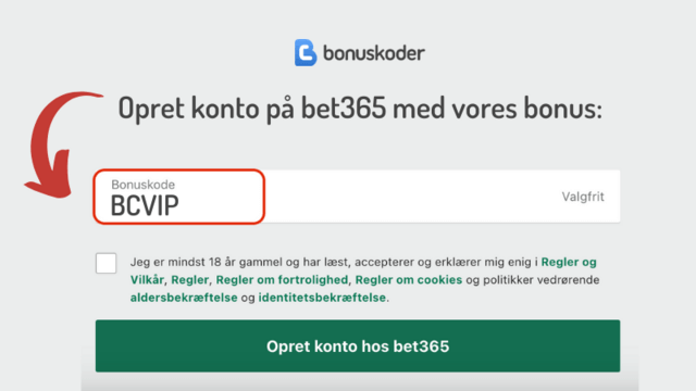 bet365 bonuskode oprettelse