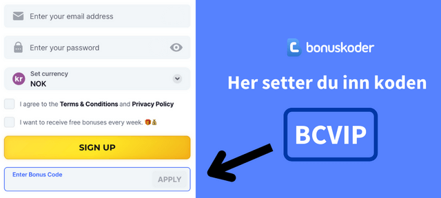 Bitstarz VIP kode med bonus på nett