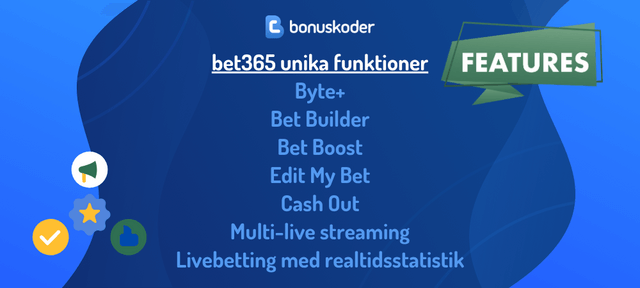 bet365 unika funktioner