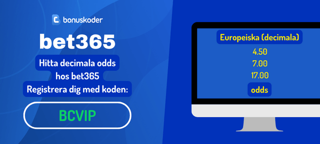 bet365 europeiska odds decimalodds