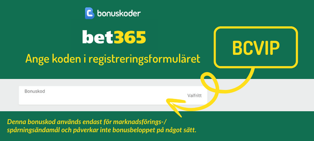 bet365 bonuskod registrering