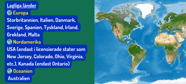 bet365 lagliga lander i varlden